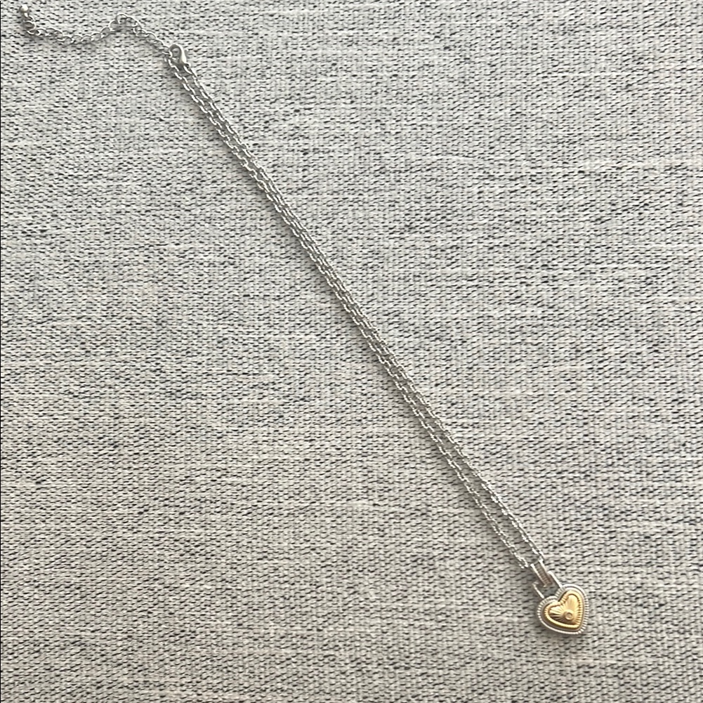 Chic Silver And Gold Heart Necklace